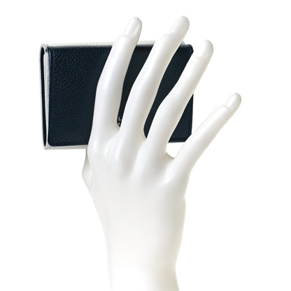 Saint Laurent Grained Calfskin Paris Petite Compact Wallet White Black 2 of 7