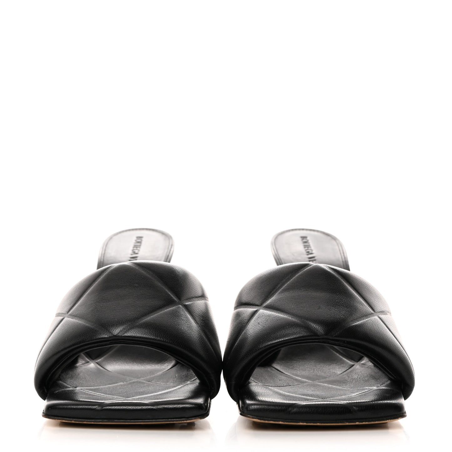 Nappa Quilted Rubber Lido Mule Sandals 37 Black