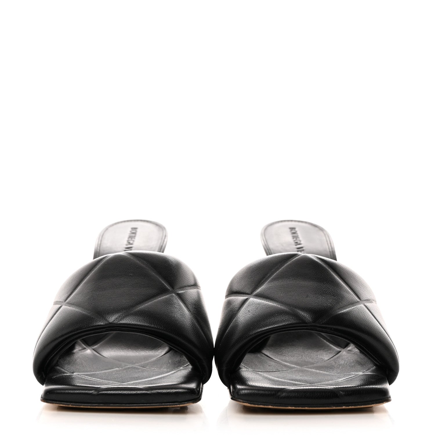 Bottega Veneta Nappa Quilted Rubber Lido Mule Sandals 37 Black 2 of 9