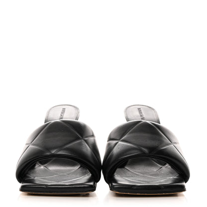 Bottega Veneta Nappa Quilted Rubber Lido Mule Sandals 37 Black 2 of 9