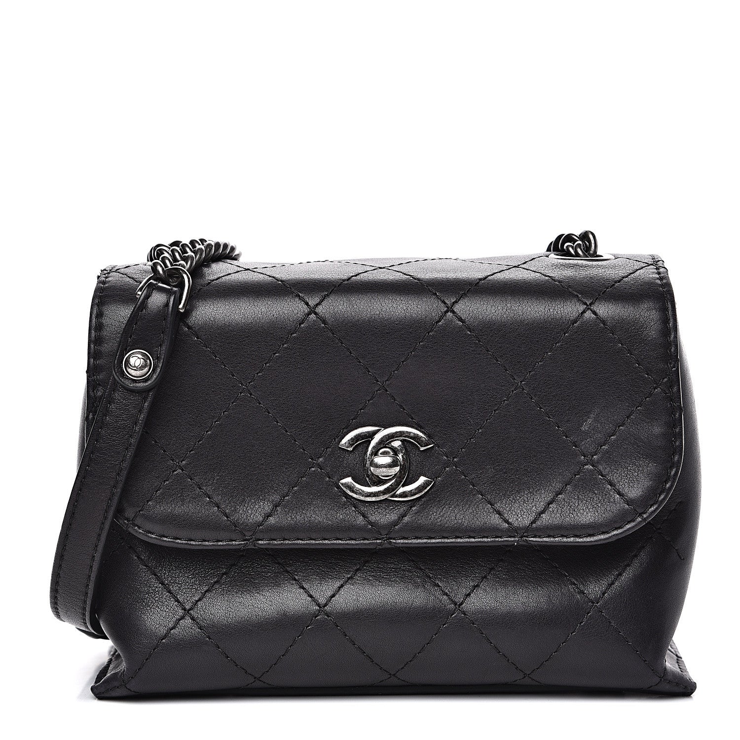 Chanel Calfskin Stitched Small Crossbody Flap Black 1 of 17