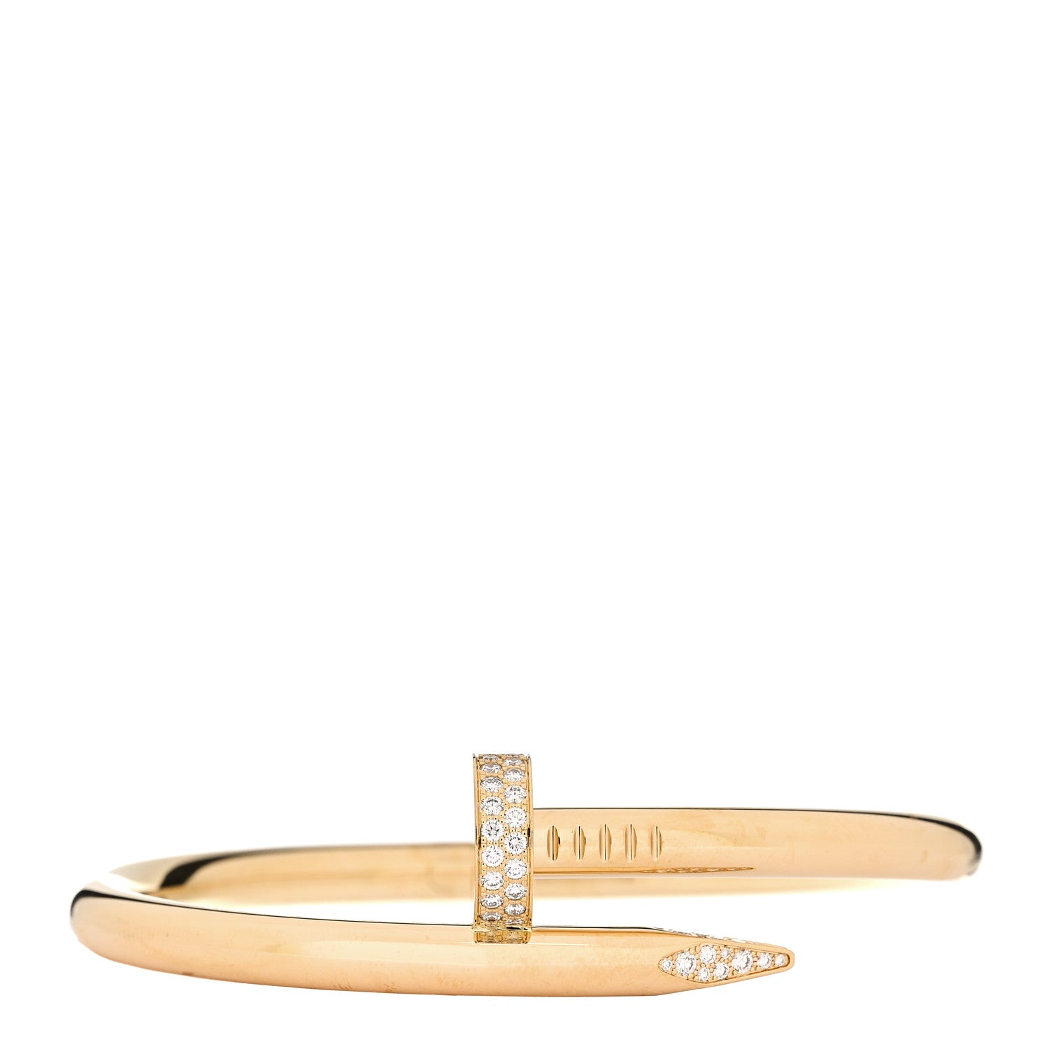 Cartier 18K Yellow Gold Diamond Large Juste Un Clou Bracelet 18 1 of 6
