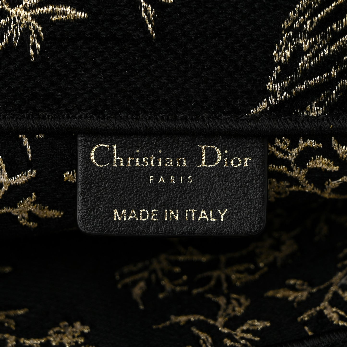 Velvet Jardin d'Hiver Embroidered Large Book Tote Black Gold