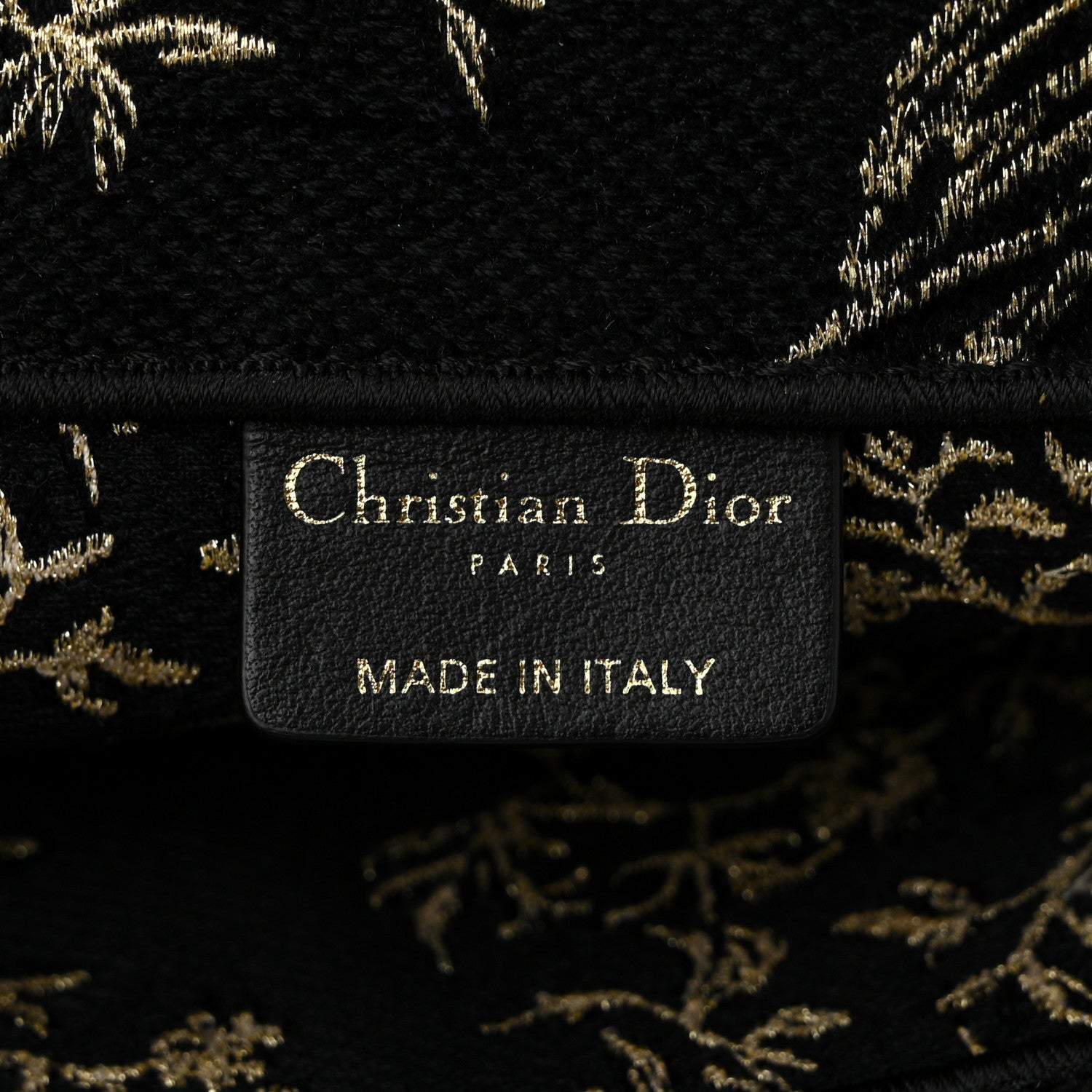 Christian Dior Velvet Jardin d'Hiver Embroidered Large Book Tote Black Gold 6 of 10