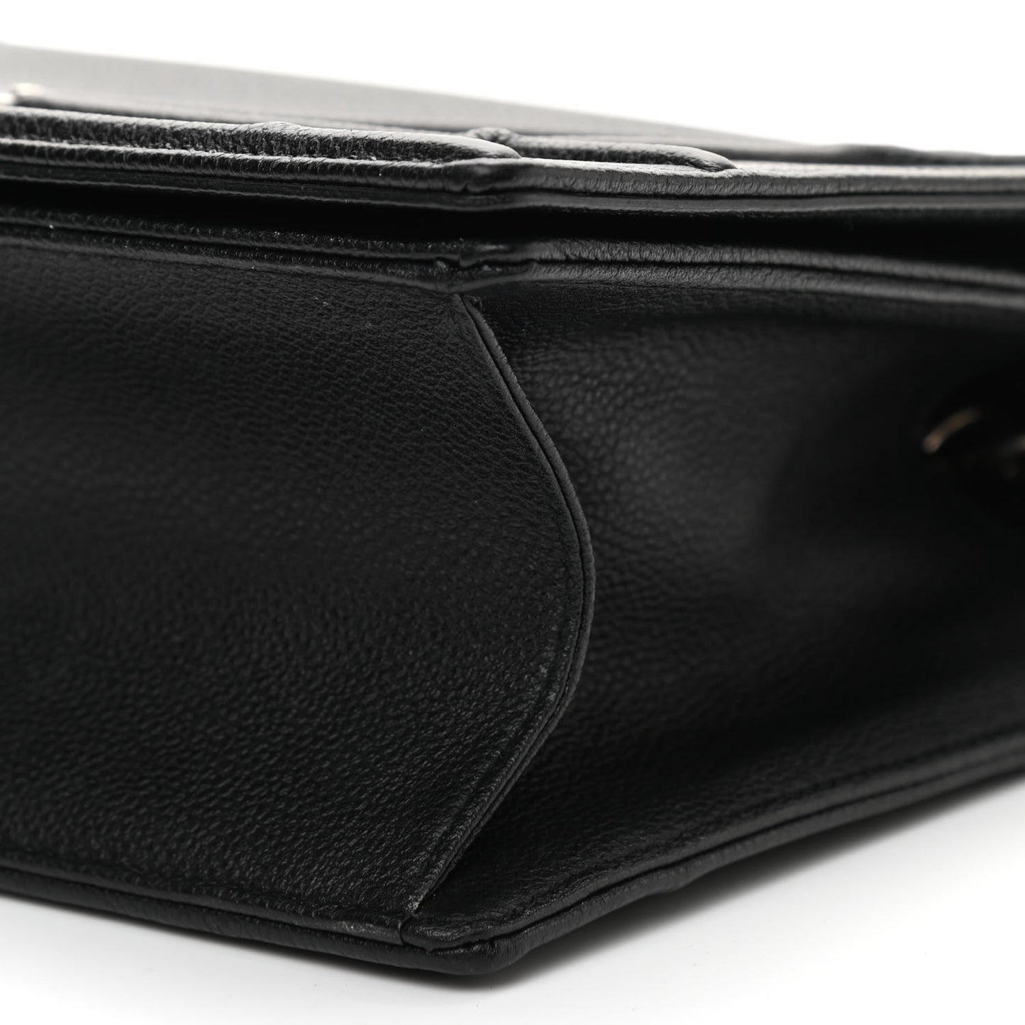 Grained Calfskin Medium Diorama Flap Bag Black