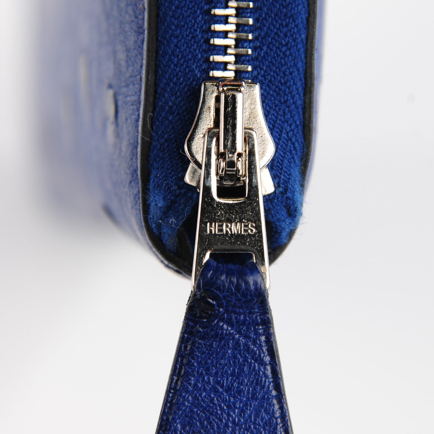 Hermes Ostrich Azap Wallet Bleu Iris 11 of 12