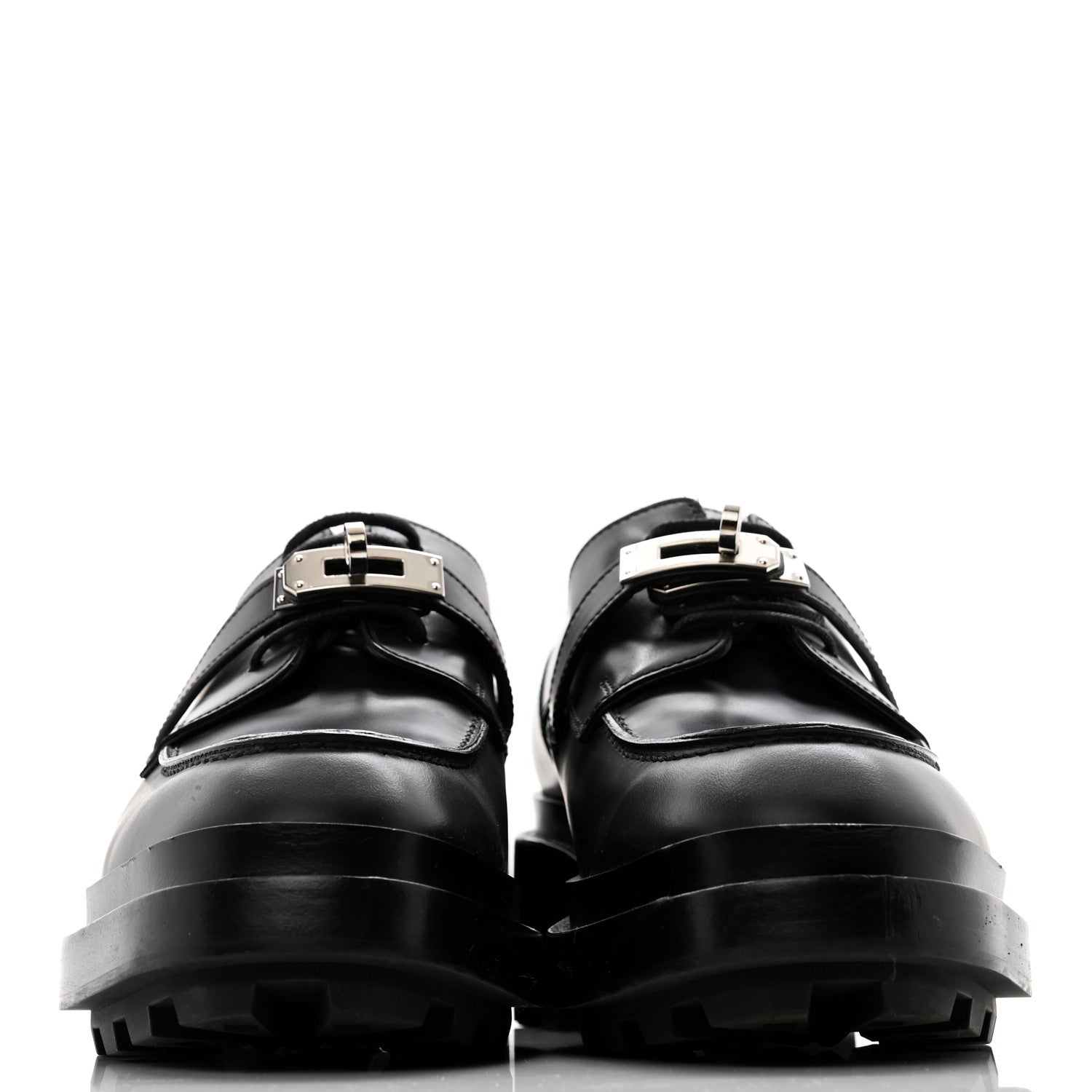 Hermes Glossed Calfskin First Oxford 38.5 Black 2 of 11