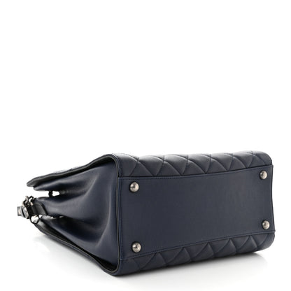 Chanel Caviar Quilted Medium CC Bucket Bag Dark Blue 4 of 10