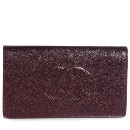 Chanel Caviar Yen CC Wallet Dark Red 1 of 9