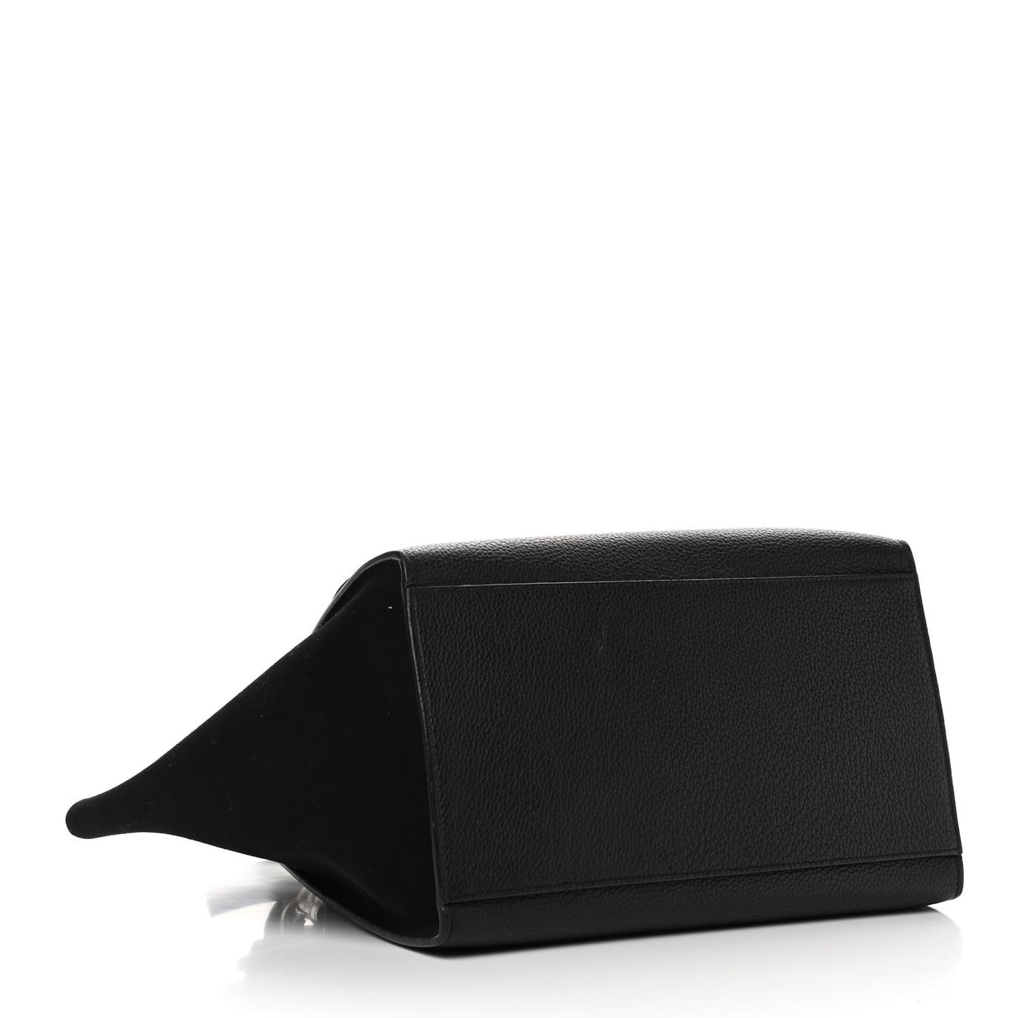 Drummed Calfskin Suede Trapeze Black