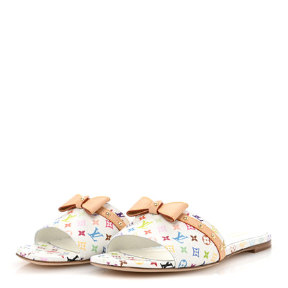 Louis Vuitton LV X TM Monogram Multicolor 6AM Flat Mule Sandals 39 White 4 of 10