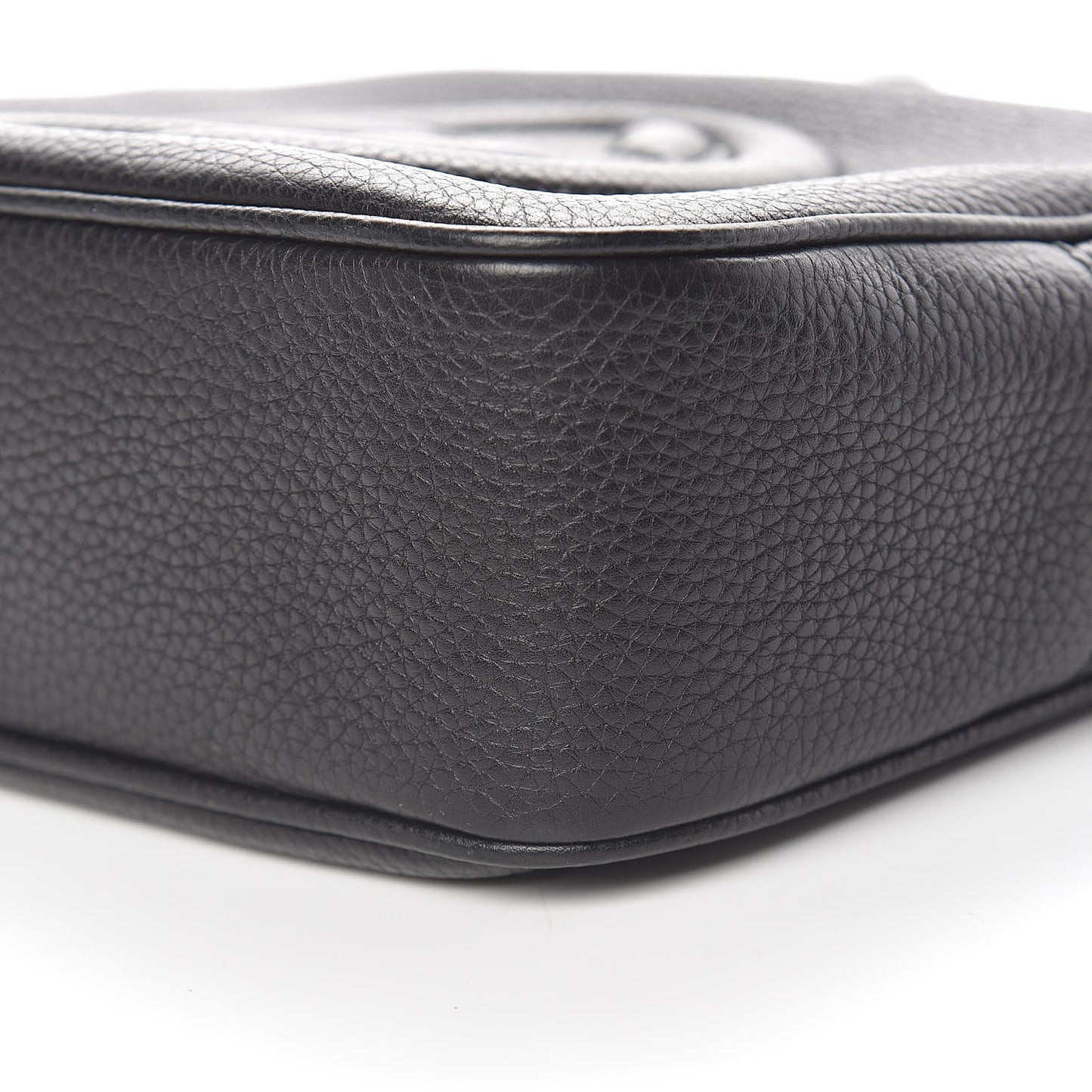 Pebbled Calfskin Small Soho Disco Bag Black