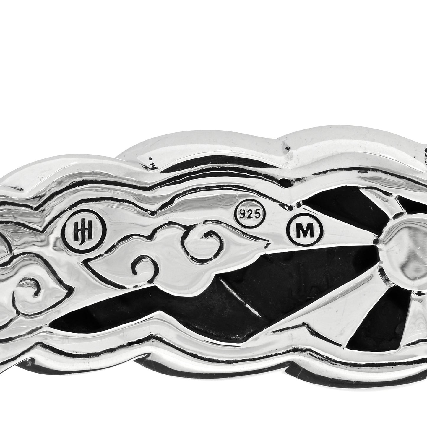 Sterling Silver Grey Mother of Pearl Legends Naga Dragon Scale Flex Cuff Bracelet