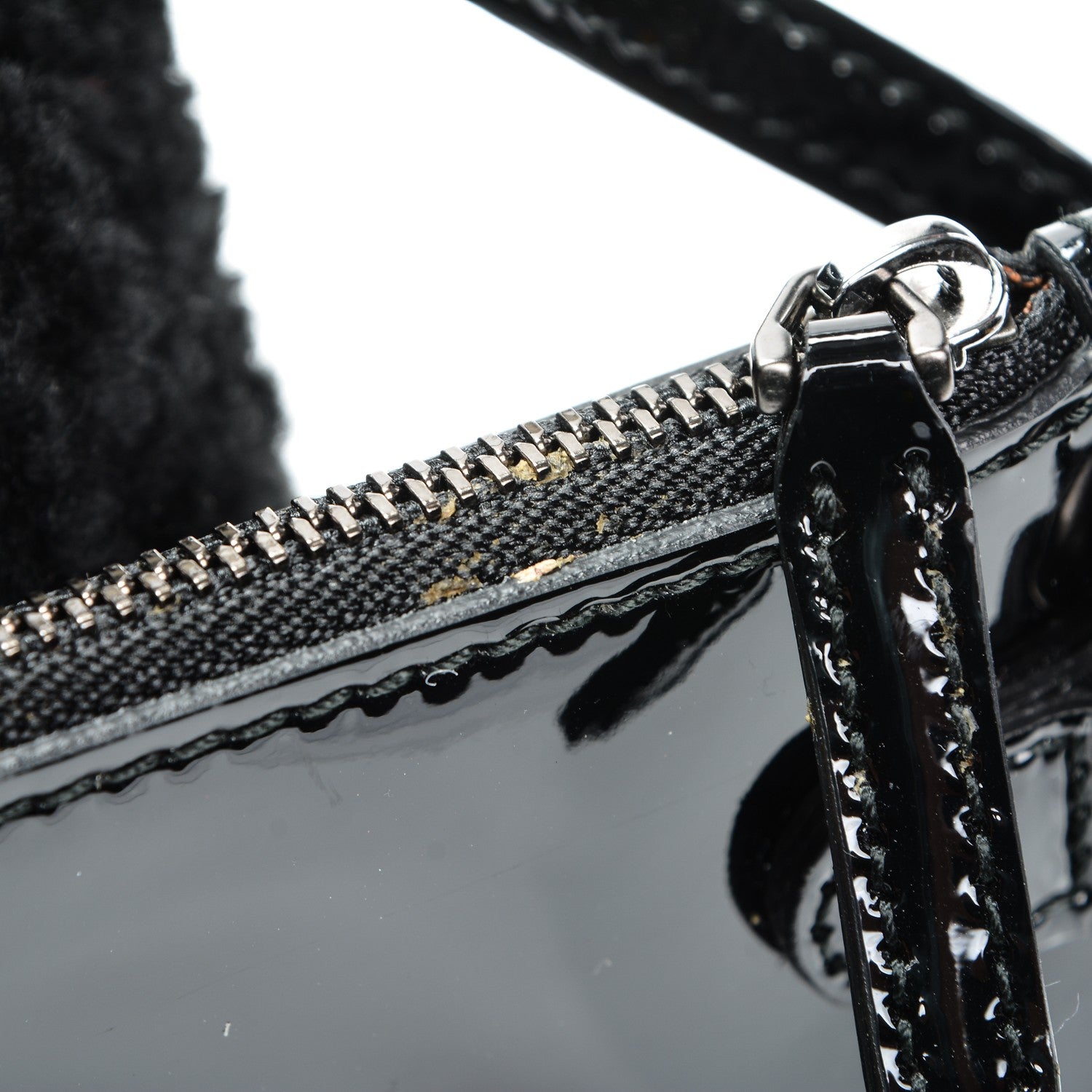 Gucci Patent Shearling Medium Soho Chain Shoulder Bag Black 13 of 15
