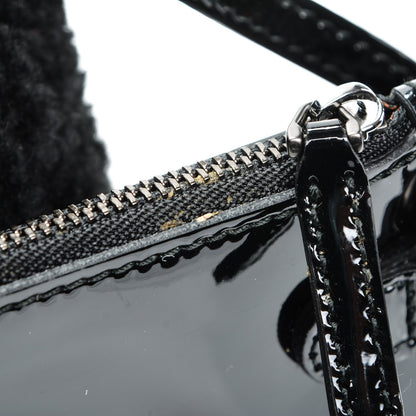Gucci Patent Shearling Medium Soho Chain Shoulder Bag Black 13 of 15