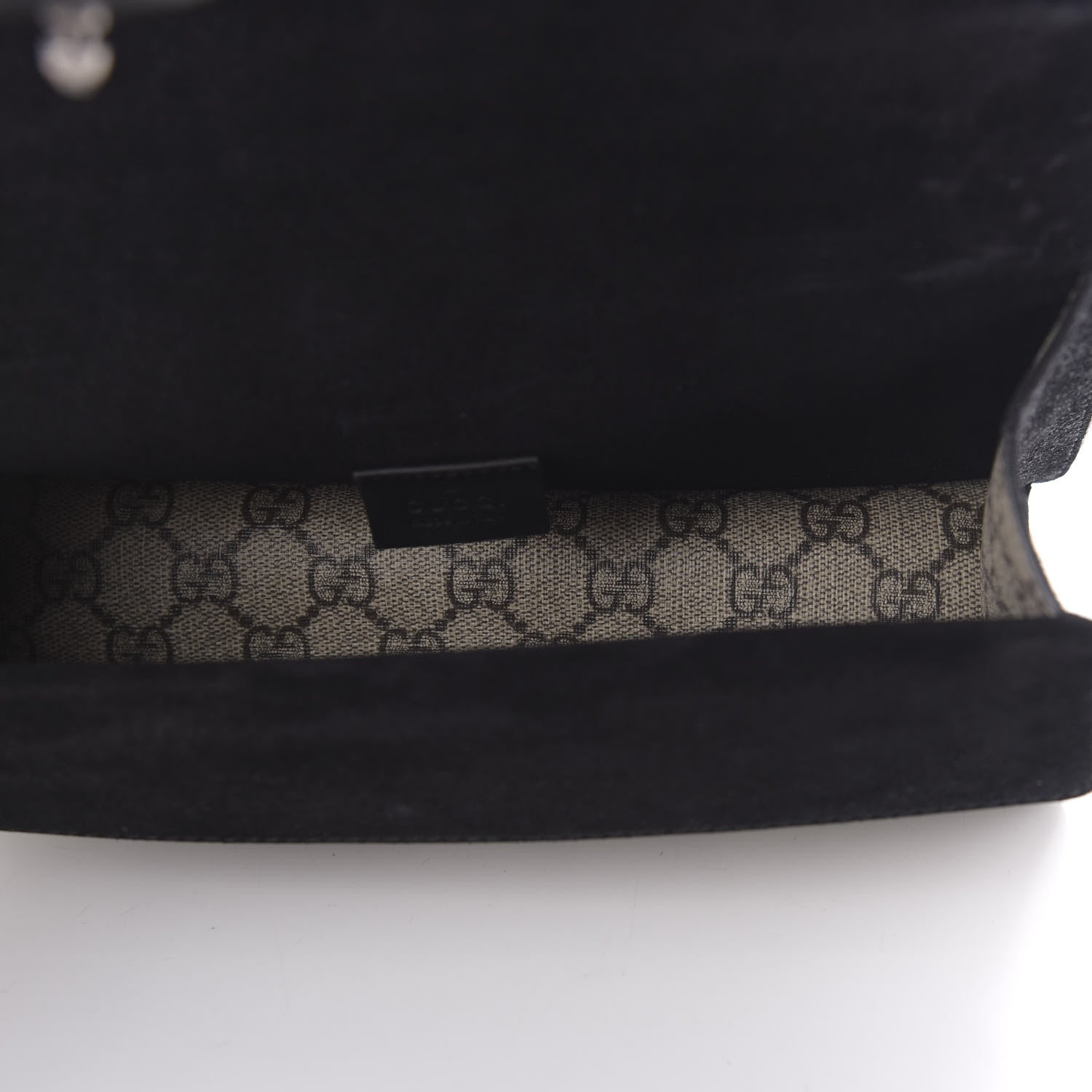 Gucci GG Supreme Monogram Suede Crystal Small Dionysus Shoulder Bag Beige Ebony Black 6 of 11