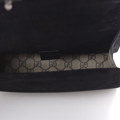 Gucci GG Supreme Monogram Suede Crystal Small Dionysus Shoulder Bag Beige Ebony Black 6 of 11