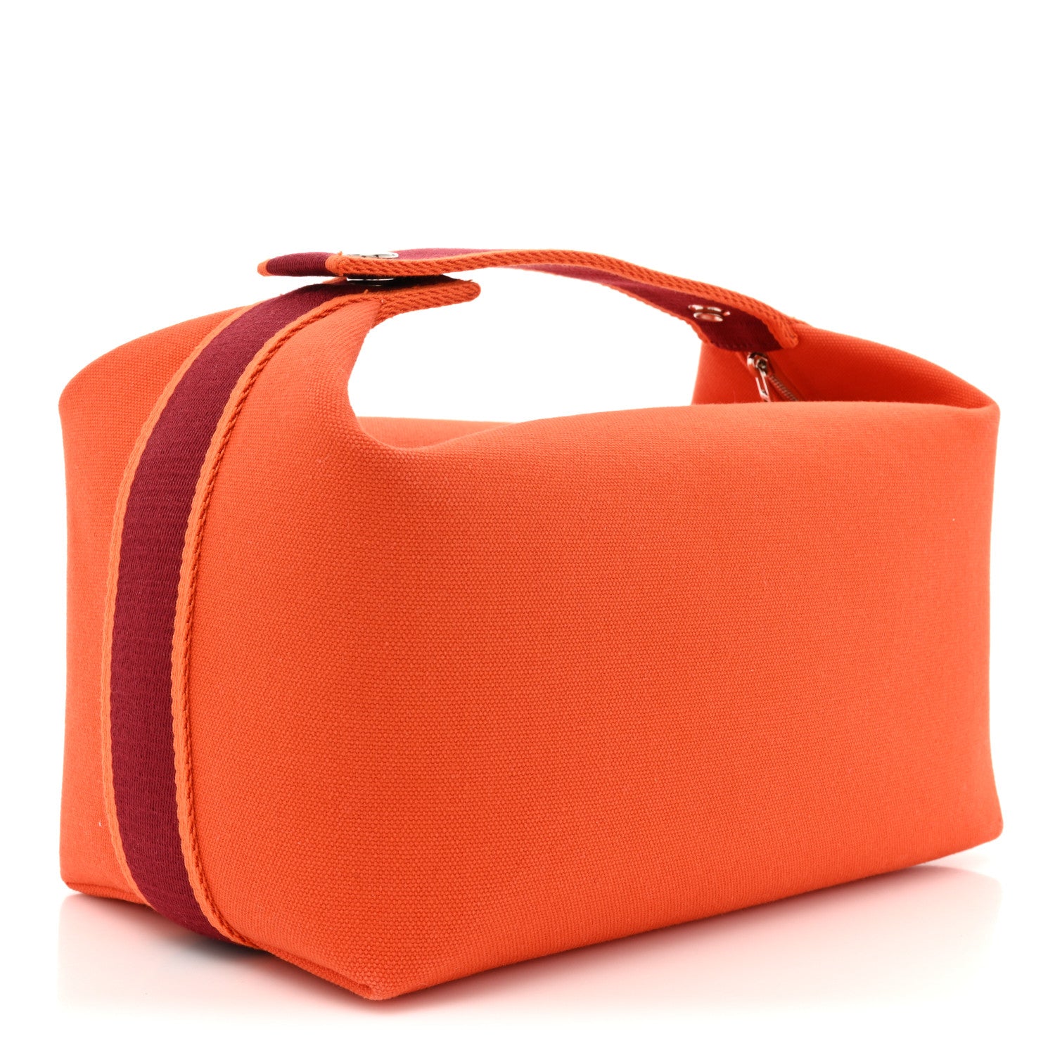 Hermes Canvas Large Bride-A-Brac Pouch Orange Feu Burgundy 3 of 13