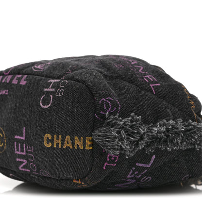 Chanel Denim Quilted Mood Small Bucket With Chain Black Multicolor 10 of 10