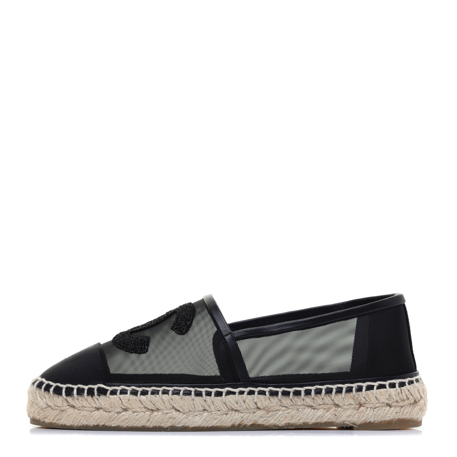 Chanel Mesh Grosgrain CC Espadrilles 36 Black 1 of 8