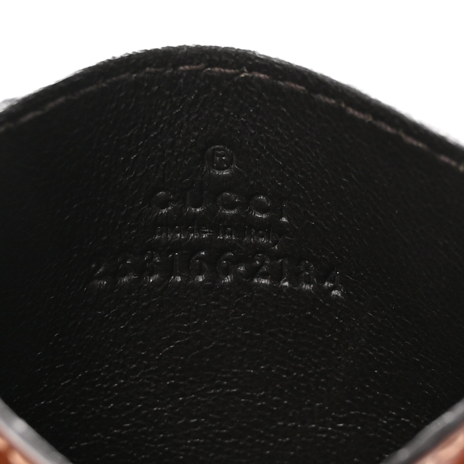 Gucci GG Supreme Monogram Calfskin Card Holder Beige Ebony Cuir 6 of 6