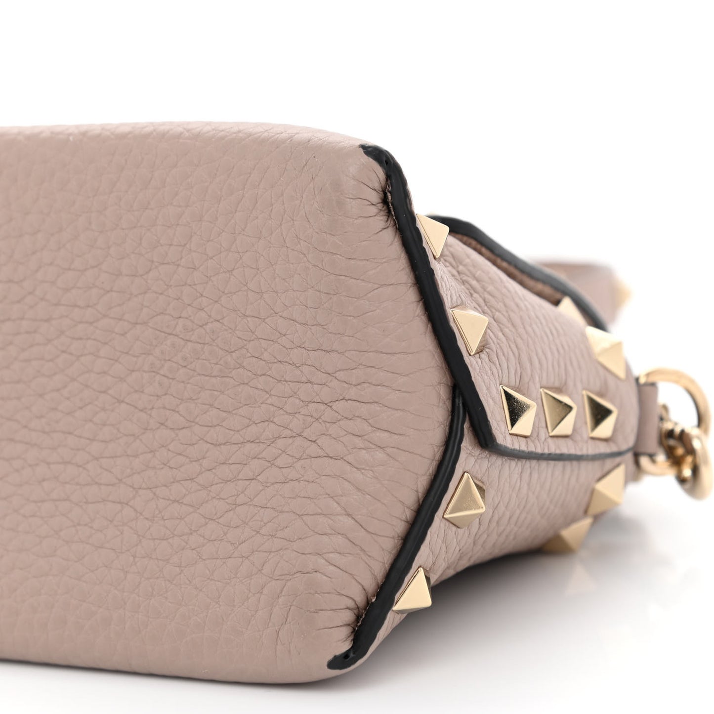 Pebbled Calfskin Mini Rockstud Crossbody Bag Poudre