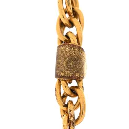 Chanel Metal Textured CC Chain Pendant Necklace Gold 5 of 5