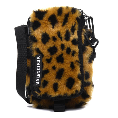 Balenciaga Faux Fur Explorer Crossbody Leopard 1 of 13