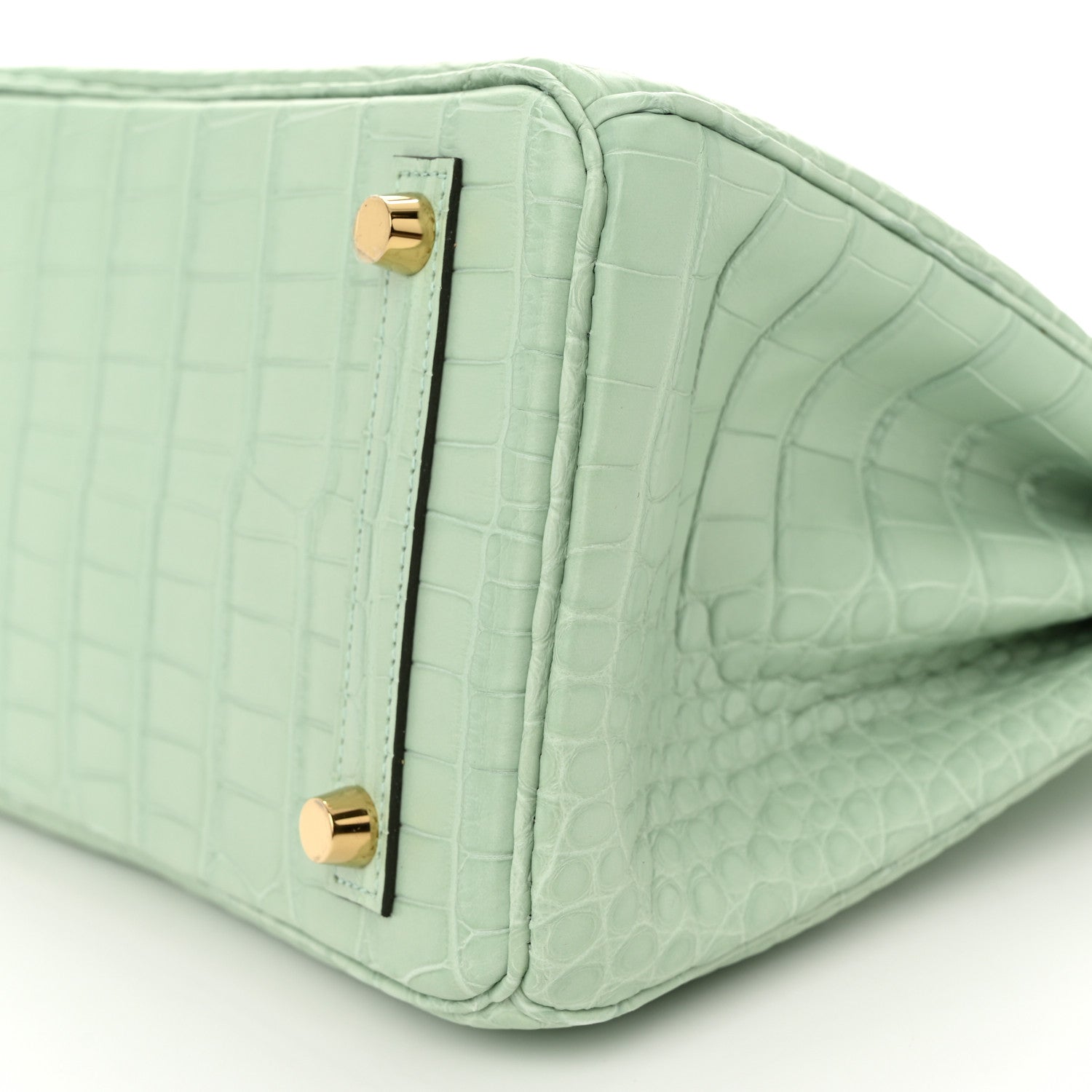 Hermes Matte Alligator Birkin 25 Vert D'eau 10 of 13