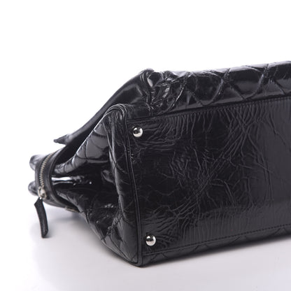 Chanel Glazed Calfskin Quilted Large New Portobello Tote Black 9 of 11