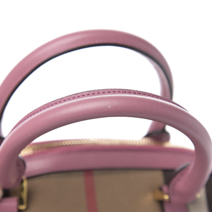 Burberry Bridle Calfskin House Check Small Orchard Bowling Bag Pink 8 of 11