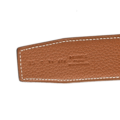 Hermes Box 135 Togo 38mm Constance H Belt 95 38 Black Gold 5 of 6