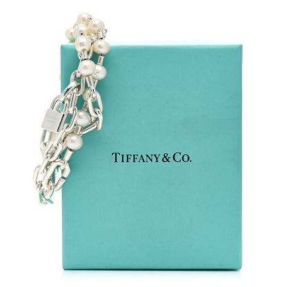 Tiffany Sterling Silver Freshwater Cultured Pearl HardWear Lock Bracelet 5 of 5