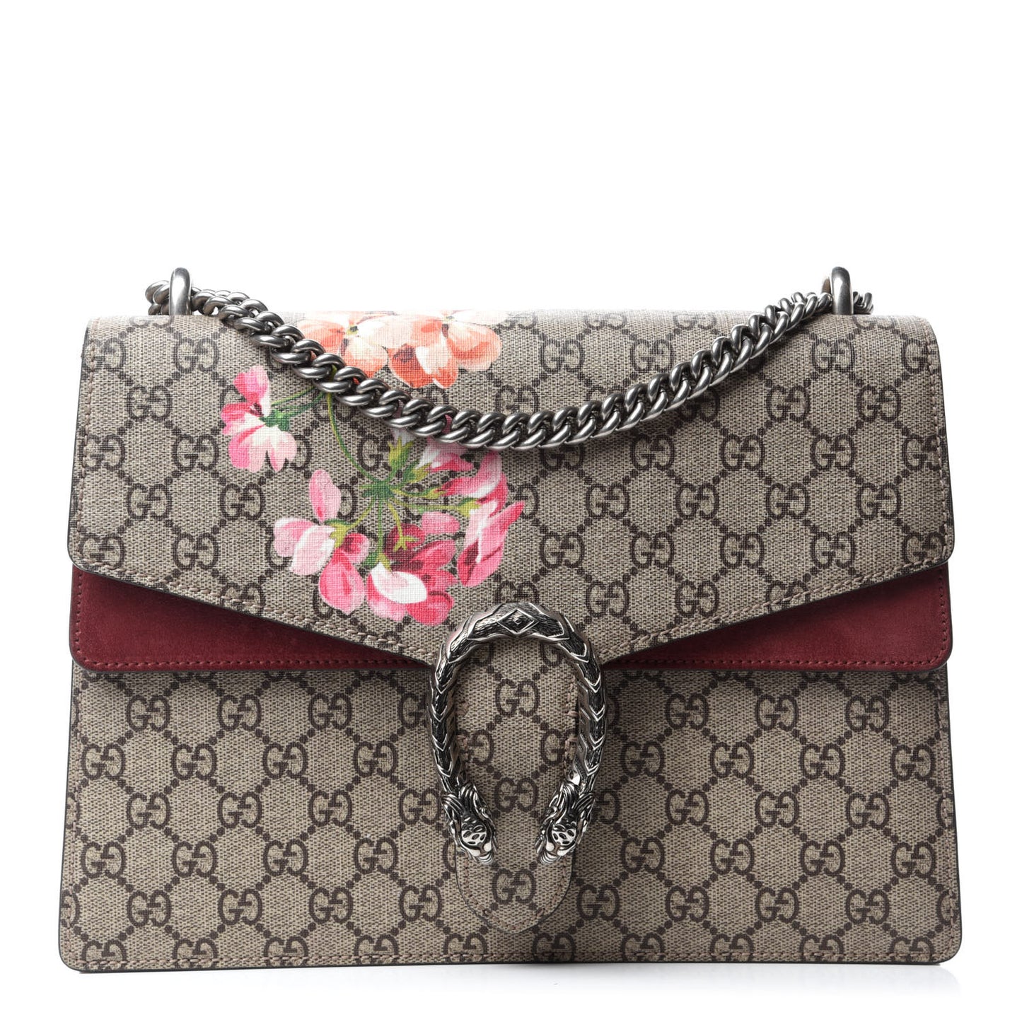 GG Supreme Monogram Blooms Medium Dionysus Shoulder Bag Beige Multicolor Dry Rose