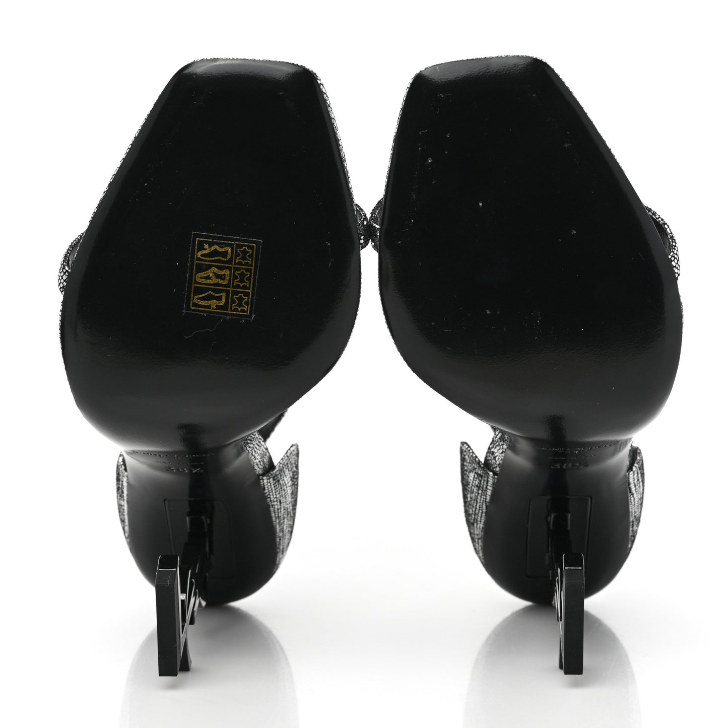 Metallic Calfskin Opyum 110 Sandals 38.5 Argento