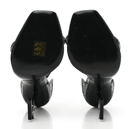 Saint Laurent Metallic Calfskin Opyum 110 Sandals 38.5 Argento 5 of 7