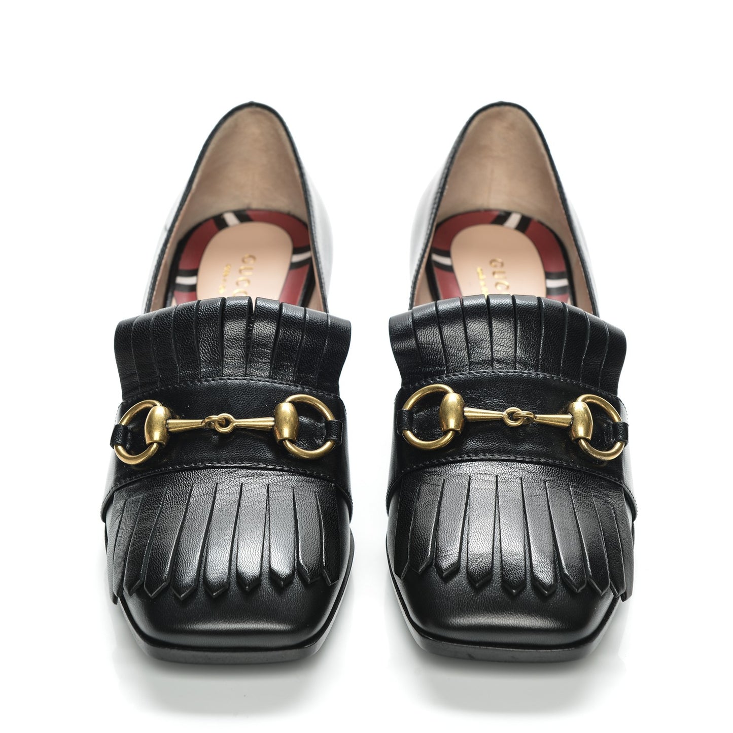 Malaga Kid Polly Kiltie Fringe 55mm Loafer Pumps 35 Black
