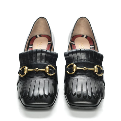 Gucci Malaga Kid Polly Kiltie Fringe 55mm Loafer Pumps 35 Black 2 of 8