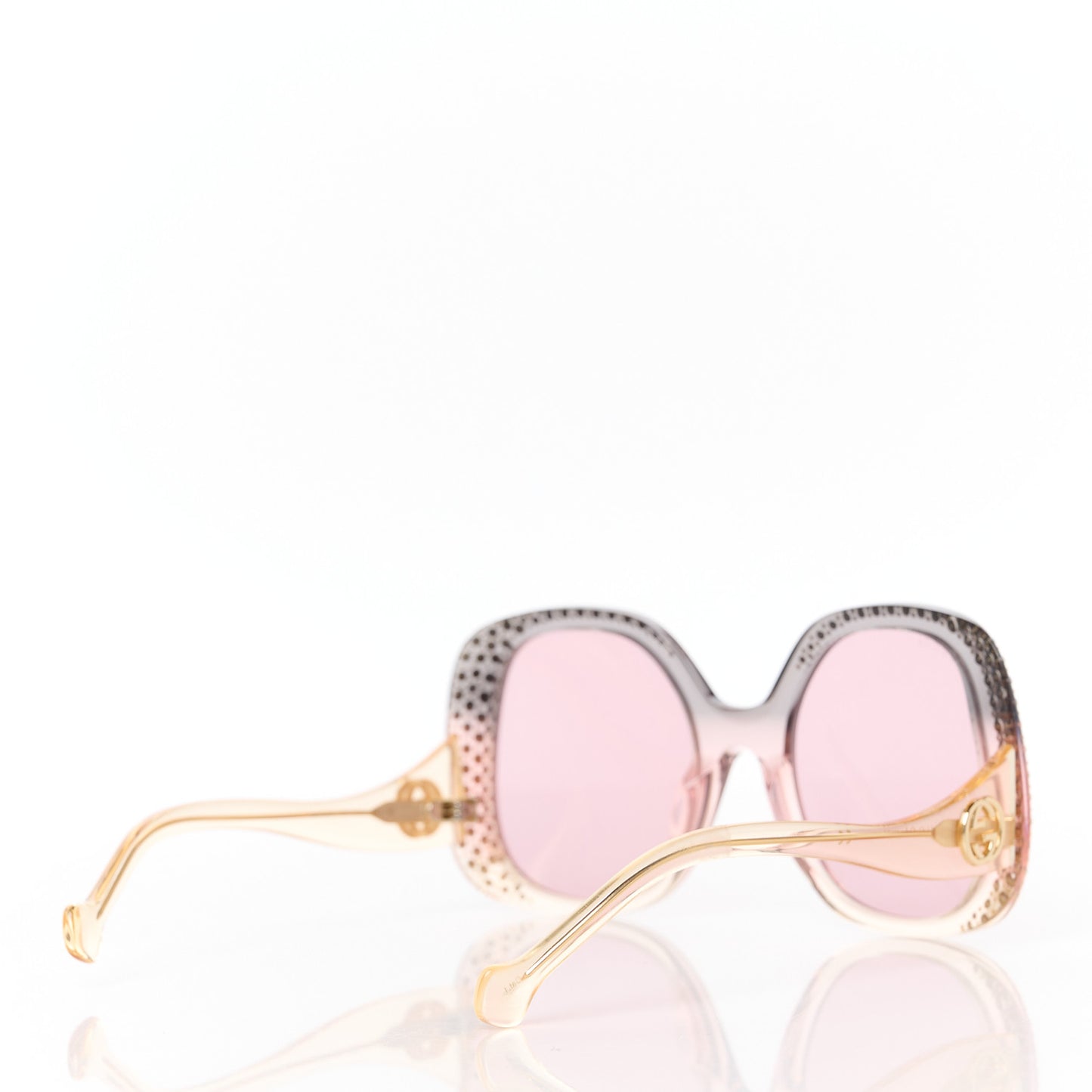Acetate Square Frame Sunglasses GG1235S Grey Yellow Pink Multicolor
