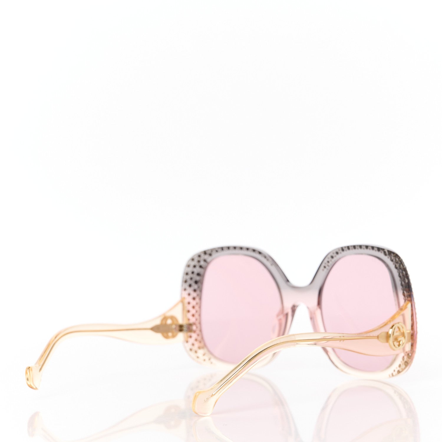 Gucci Acetate Square Frame Sunglasses GG1235S Grey Yellow Pink Multicolor 4 of 8