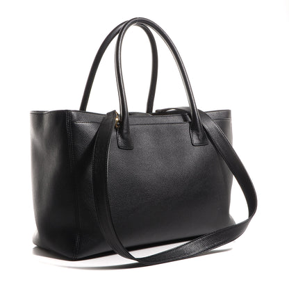 Chanel Calfskin Cerf Executive Shopper Tote Black 3 of 8