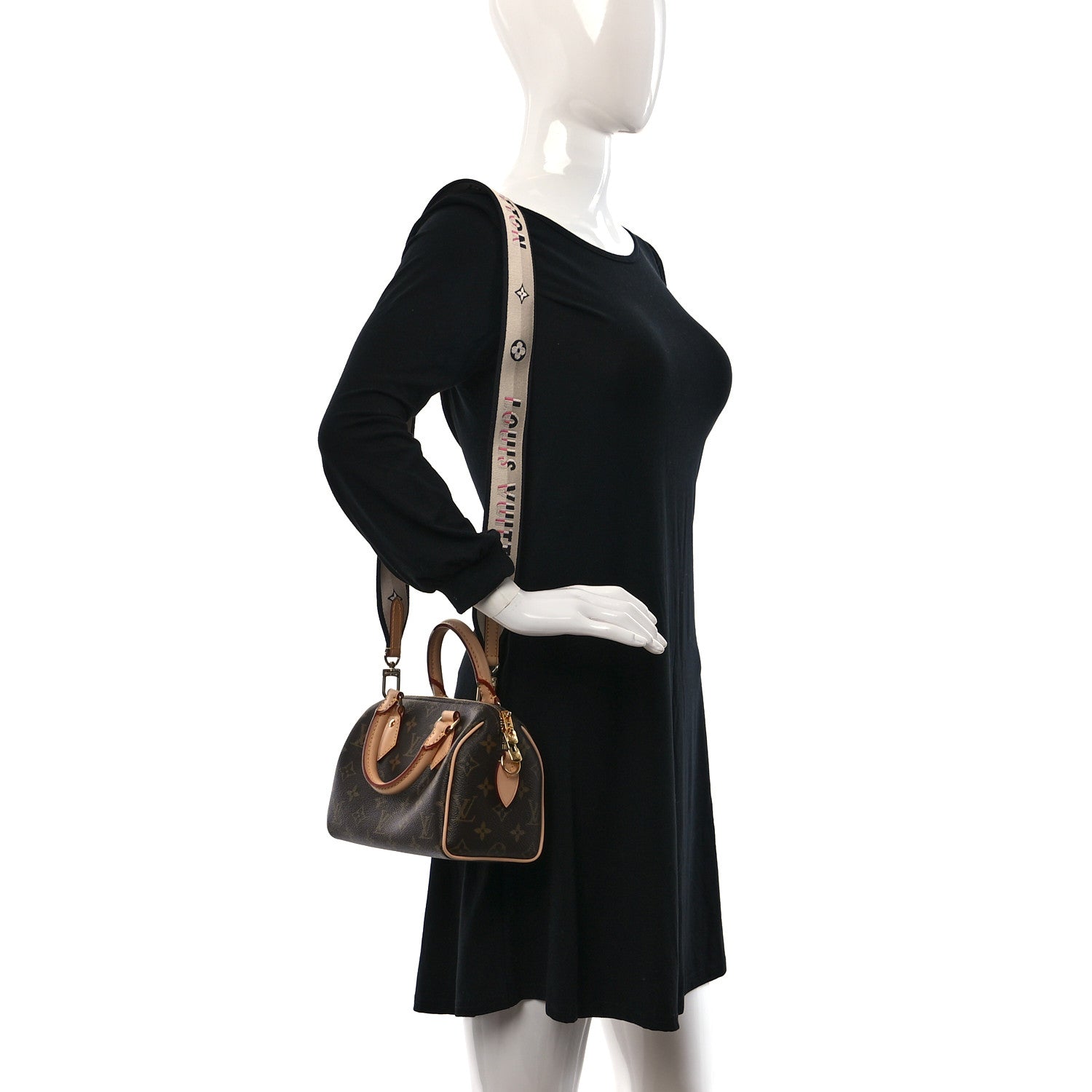 Louis Vuitton Monogram Speedy Bandouliere 20 Black 2 of 8