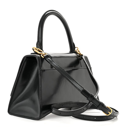 Balenciaga Shiny Box Calfskin Small Hourglass Top Handle Bag Black 3 of 10