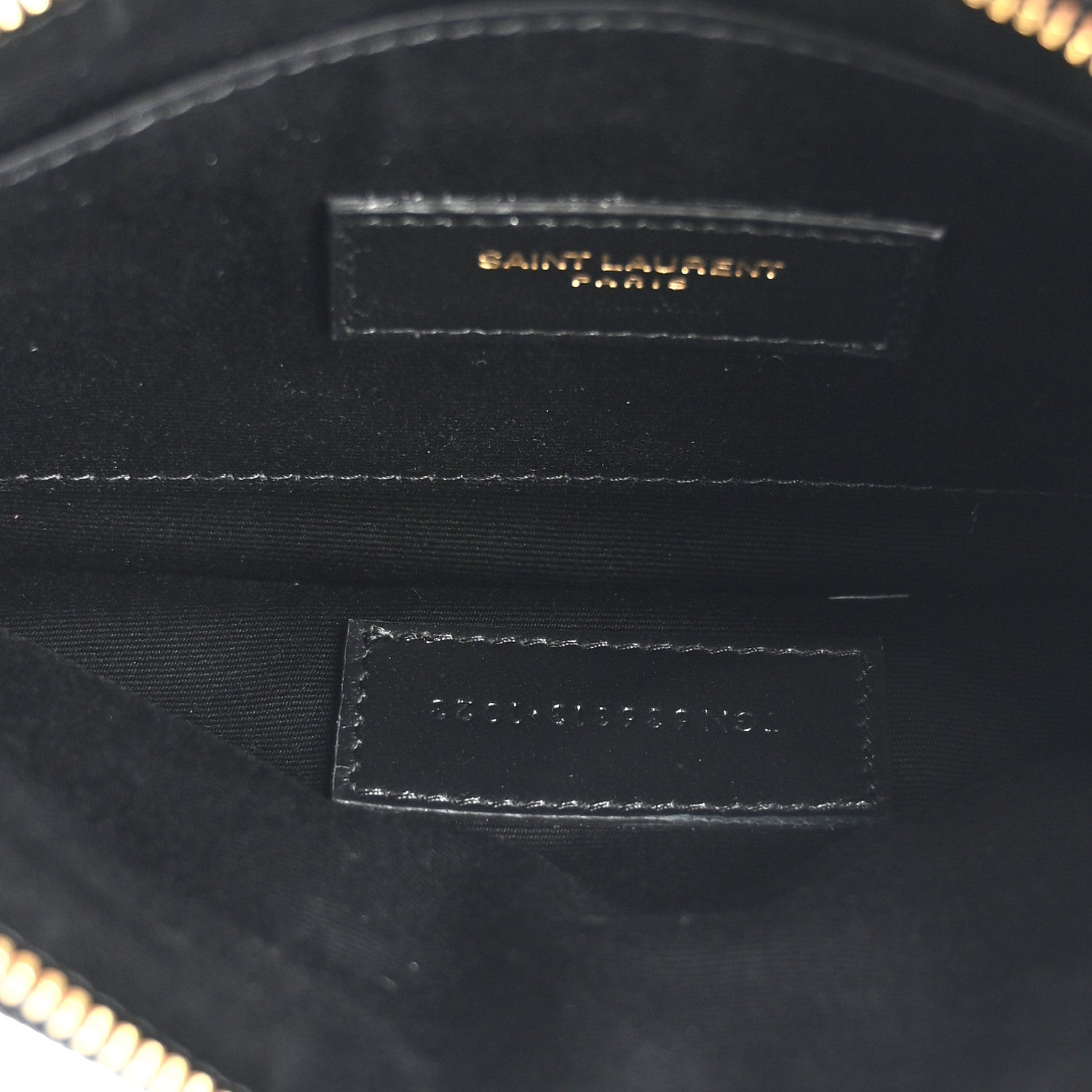 Saint Laurent Grain De Poudre Chevron Monogram Large Bill Pouch Black 5 of 7