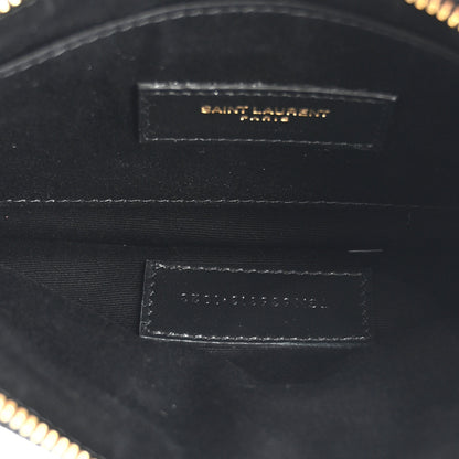 Saint Laurent Grain De Poudre Chevron Monogram Large Bill Pouch Black 5 of 7
