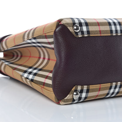 Burberry Goatskin Vintage Check Medium Banner Tote Deep Claret 11 of 12