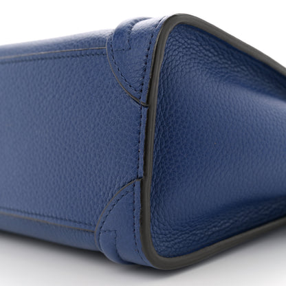 Celine Drummed Calfskin Nano Luggage Indigo 10 of 11
