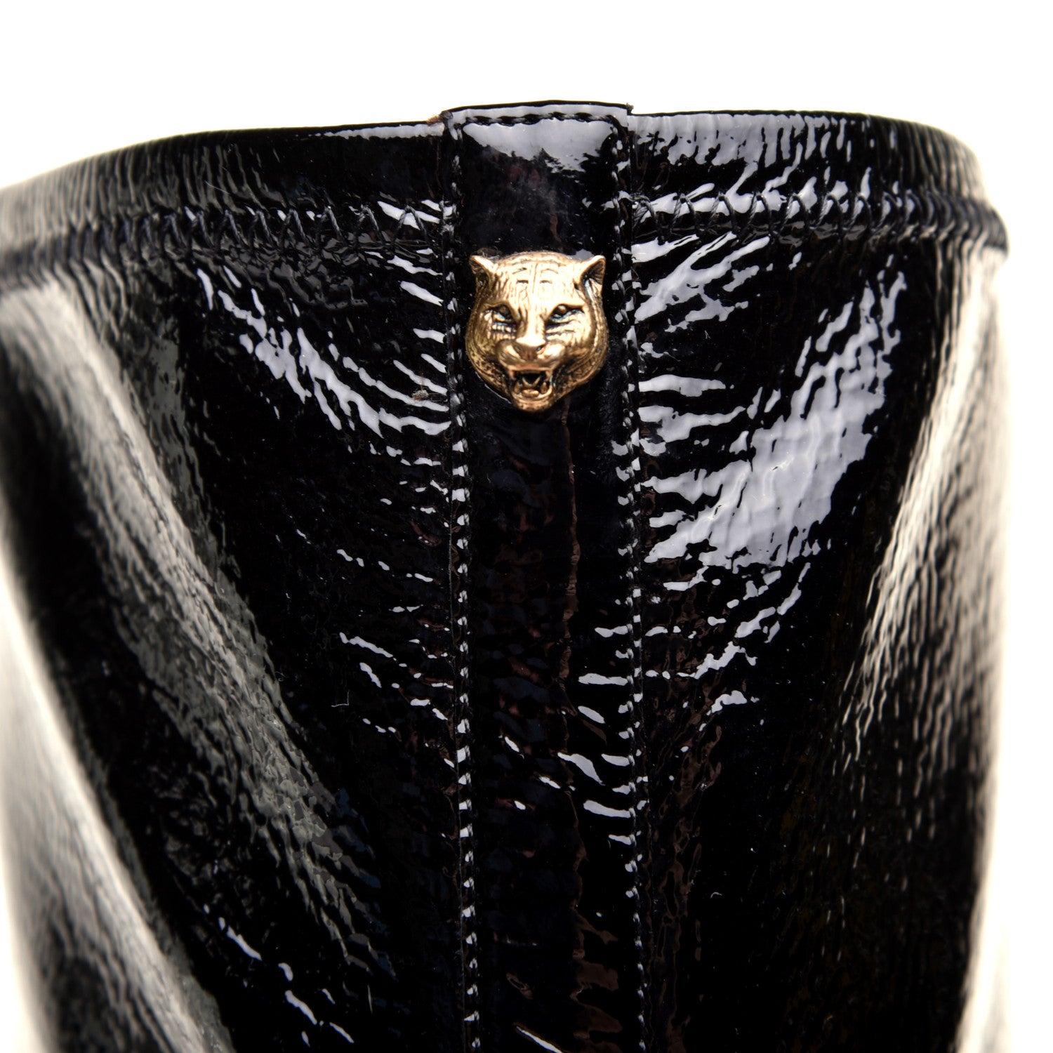 Gucci Patent Pryntil Over The Knee Boots 35.5 Black 7 of 9