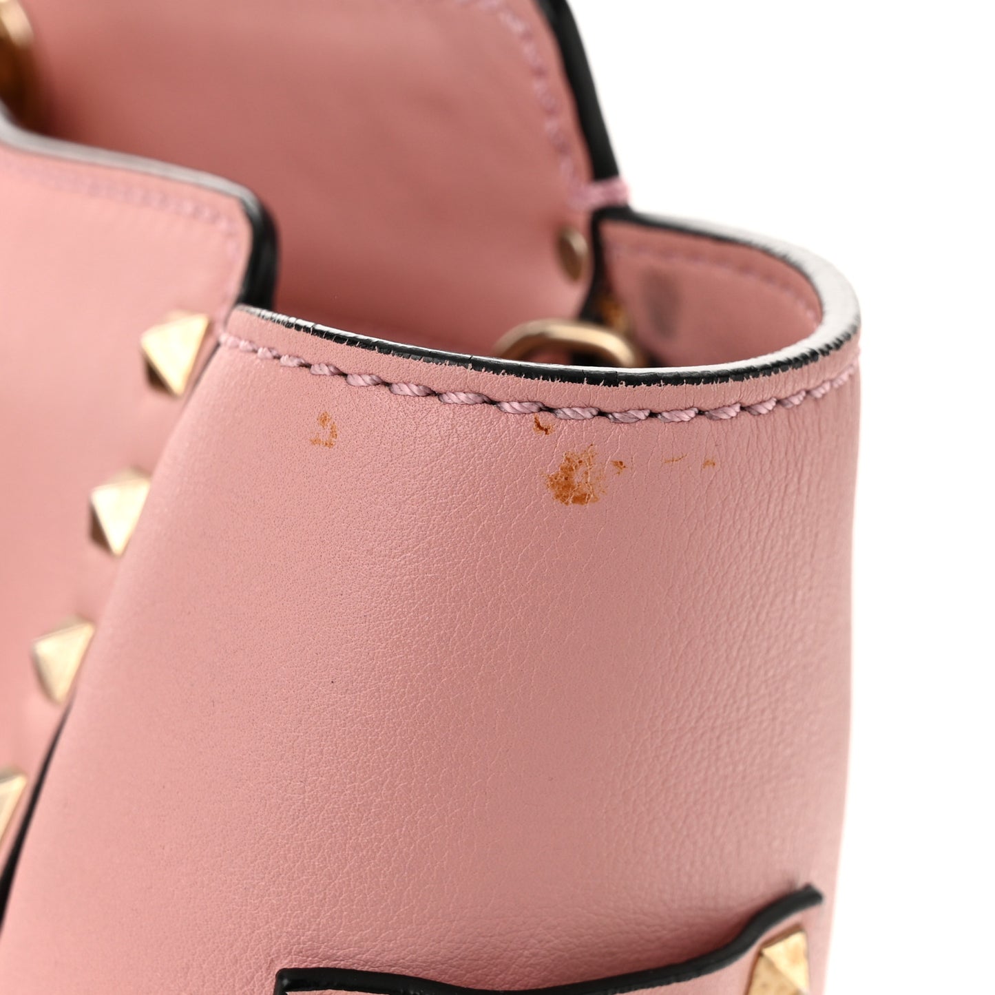 Vitello Rockstud Double Handle Tote Pop Gardenia