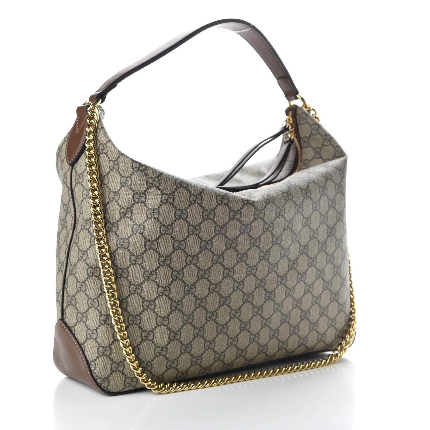 Gucci GG Supreme Monogram Large Linea A Hobo Light Brown 3 of 8